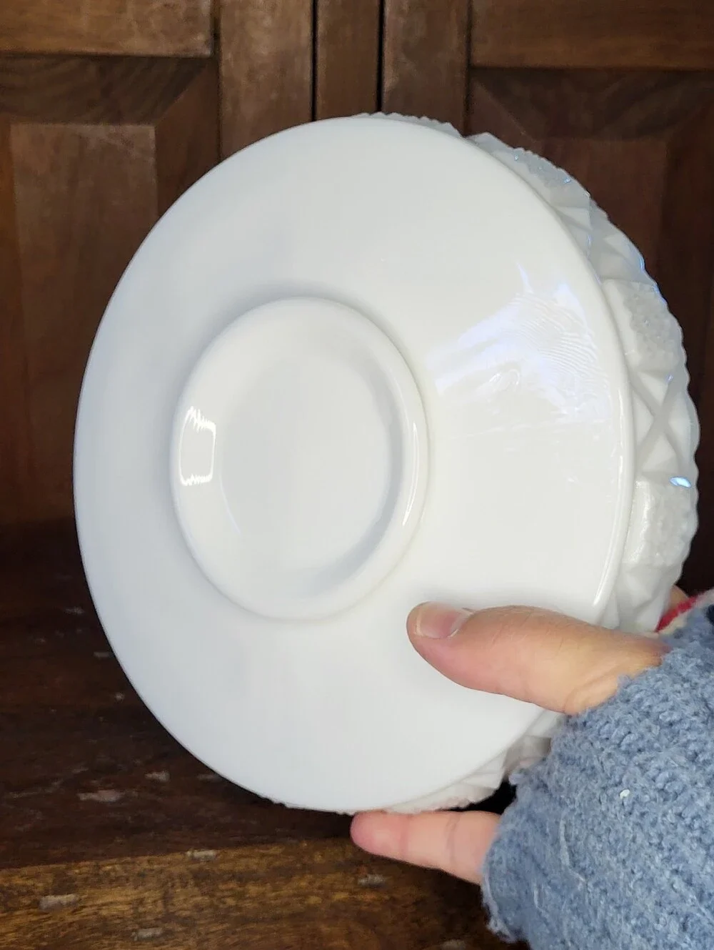 White Divided Milk Glass Serving Dish